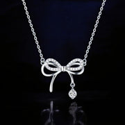 Silver Bow Necklace